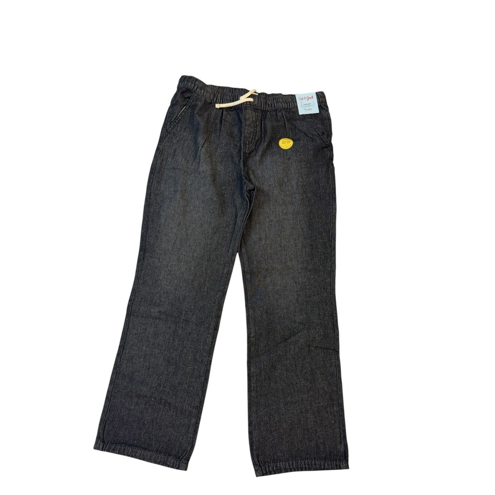 Cat & Jack‎ Boys Straight Leg Pull On Jeans Dark Wash Black 18 Husky NWT Denim